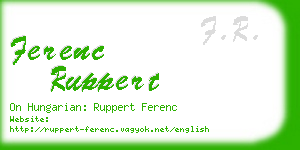 ferenc ruppert business card